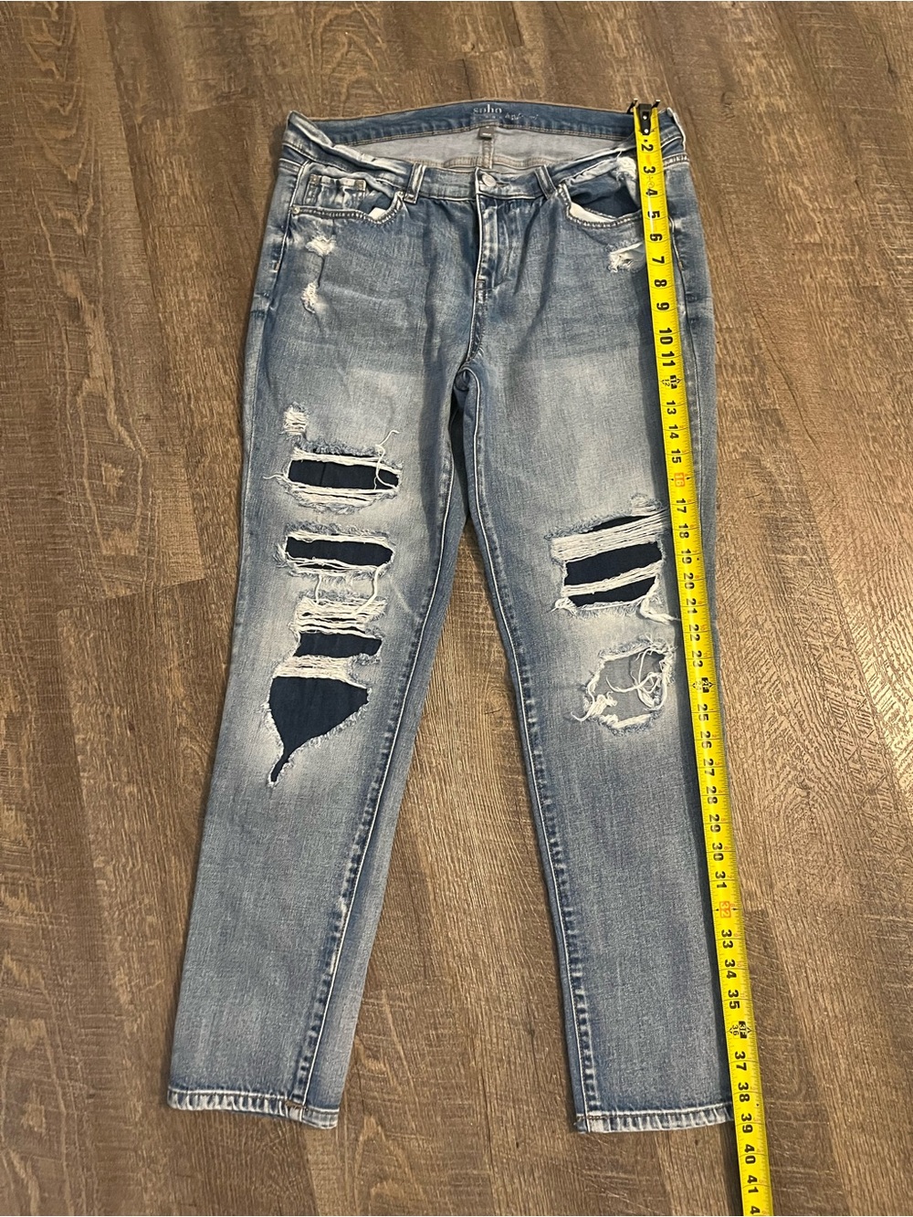 Soho Women’s Size 12 Light Blue Distressed Ripped Jeans